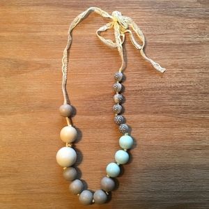 Anthro Mixed Media Marbles Statement Necklace NWOT